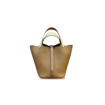 HERMÈS MASTER CHAI CLEMENCE PICOTIN LOCK 18 GOLD HARDWARE (18*18*13cm) 